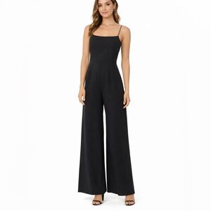 Likely Revolve Size 8 with Belt Tie Elegant Black Wide Leg Jumpsuit